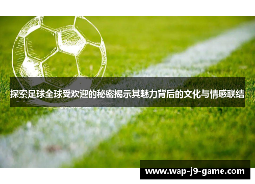 探索足球全球受欢迎的秘密揭示其魅力背后的文化与情感联结